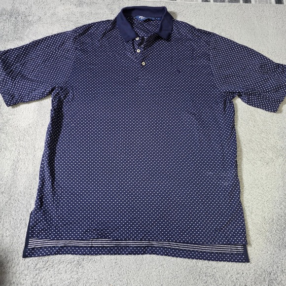 Polo Ralph Lauren Other - Polo Golf Ralph Lauren Mens L Polo Shirt Navy Blue Pima Cotton Geometric Print